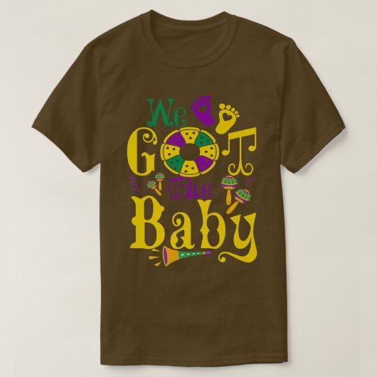 私たち得はベビー妊娠おもしろい発表 Tシャツ (デザイン正面)