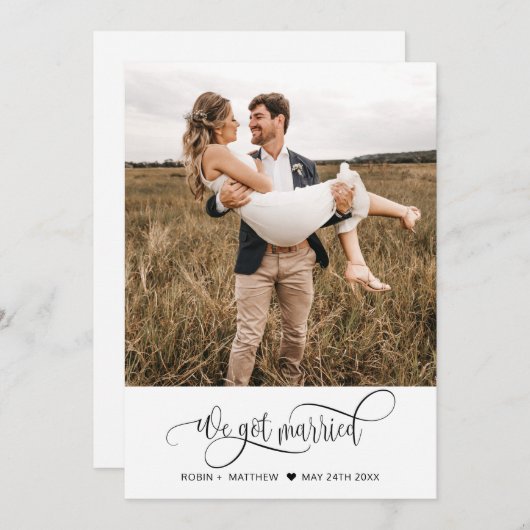 私たち得は結婚した写真結婚の 案内状 (正面/裏面)