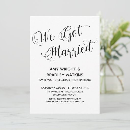 私たち得は結婚した結婚式の後のレセプションのみ 招待状 (スタンド正面)