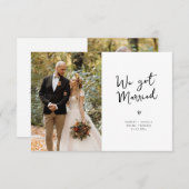 私たち得は黒い結婚した台本結婚の発表 サンキューカード (正面/裏面)