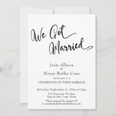 私たち得ウェディング結婚したレセプション、金ゴールド紙吹雪 招待状 (正面)