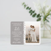 私たち得グリッター結婚したハートフォトストーンホワイト 招待状 (スタンド正面)