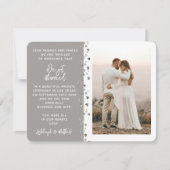 私たち得グリッター結婚したハートフォトストーンホワイト 招待状 (正面)