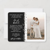 私たち得グリッター結婚したハートフォトパープルホワイト 招待状 (正面)