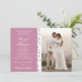 私たち得グリッター結婚したハートフォトピンクホワイト 招待状 (スタンド正面)