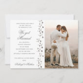 私たち得グリッター結婚したハート写真エロペメントホワイト 招待状 (正面)