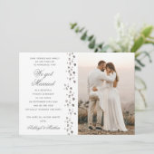 私たち得グリッター結婚したハート写真エロペメントホワイト 招待状 (スタンド正面)