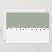 私たち得グリッター結婚したハート写真グリーンホワイト 招待状 (裏面)