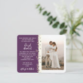 私たち得グリッター結婚したハート写真ナス金ゴールド 招待状 (スタンド正面)