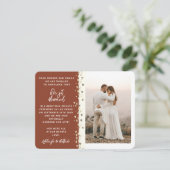 私たち得グリッター結婚したハート写真秋金ゴールド 招待状 (スタンド正面)