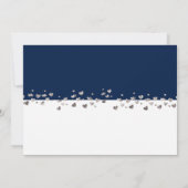 私たち得グリッター結婚したハート写真青と白 招待状 (裏面)