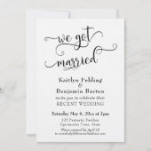 私たち得タイポグラフィ結婚したウェディングレセプションのみ 招待状 (正面)