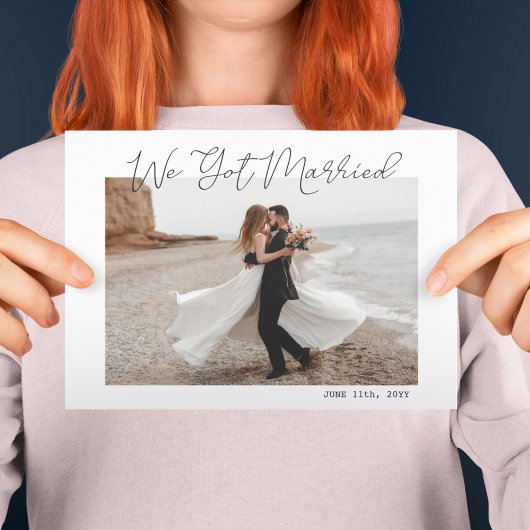 私たち得ミニマル結婚した主義の写真の結婚落ち込み 案内状