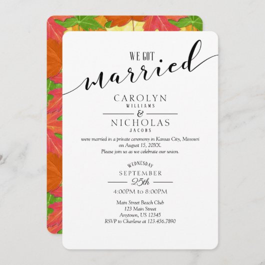 私たち得秋秋のウェディングパーティー 招待状 (正面/裏面)