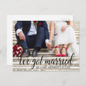 私たち得結婚したの写結婚真の書道 ポストカード (正面/裏面)