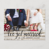私たち得結婚したの写結婚真の書道 ポストカード (正面)