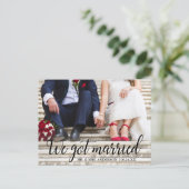 私たち得結婚したの写結婚真の書道 ポストカード (スタンド正面)