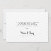 私たち得結婚したはモダン、写真カード 案内状 (裏面)