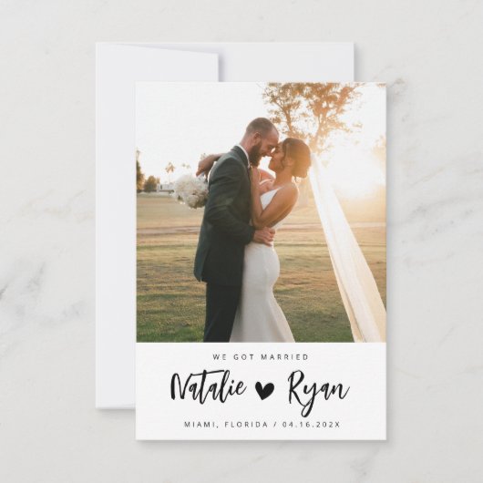 私たち得結婚したカスタムの写真結婚の発表 (正面)