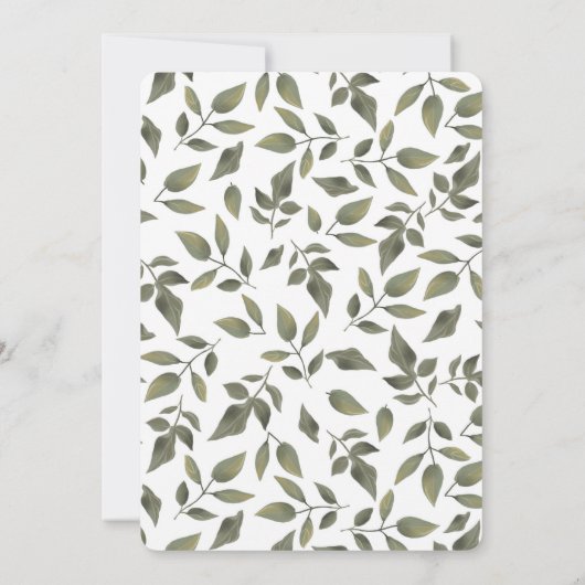 私たち得結婚したシンプルは緑の結婚式 招待状 (裏面)