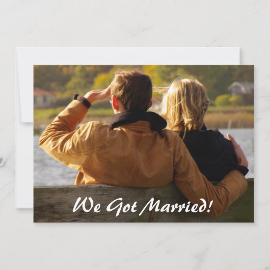 私たち得結婚した!ウェディングパーティーの後のカスタム写真 招待状 (正面)