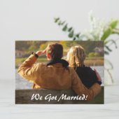 私たち得結婚した!ウェディングパーティーの後のカスタム写真 招待状 (スタンド正面)