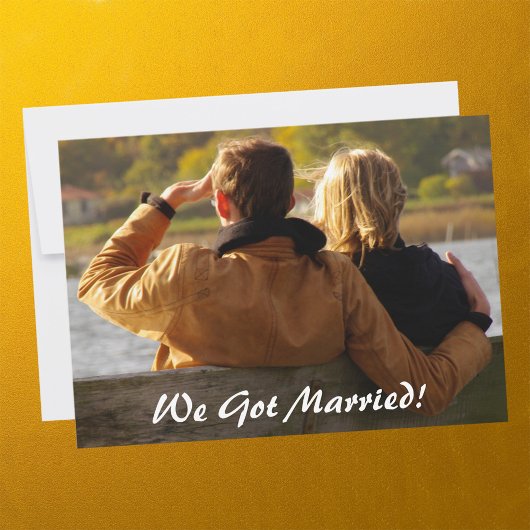 私たち得結婚した!ウェディングパーティーの後のカスタム写真 招待状