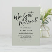 私たち得結婚した!セージカジュアルグリーン披露宴 招待状 (スタンド正面)