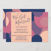 私たち得結婚した!円カラフル披露宴のみ 招待状 (正面/裏面)