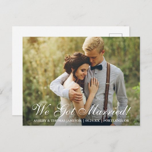 私たち得結婚した!駆け落ち発表 案内ポストカード (正面/裏面)