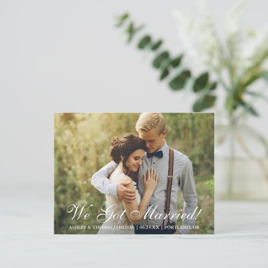 私たち得結婚した!駆け落ち発表 案内ポストカード (スタンド正面)