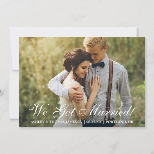 私たち得結婚した!駆け落ち発表 案内状 (正面)