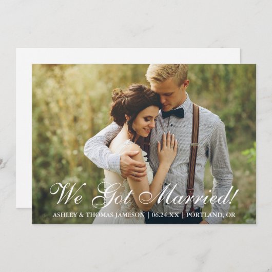 私たち得結婚した!駆け落ち発表 案内状 (正面/裏面)