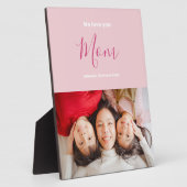 私たち愛してるよ ママ ピンク ミニマル フォト フォトプラーク (側面)