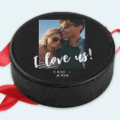 私たち愛してる スクリプト ネームズ アンド フォト ブラック アイスホッケーパック