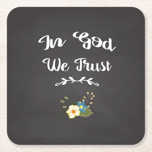 私たち感動的が信頼する神の紙コースター スクエアペーパーコースター (正面)