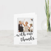 私たち感謝していと |結婚さんの写真 サンキューカード (正面)