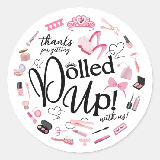 私たち感謝していのパーティーステッカーでドレープを取得するため ラウンドシール (正面)