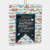 私たち感謝していの勇敢な働き者/ヒーローに セラミックオーナメント (右)