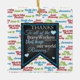 私たち感謝していの勇敢な働き者/ヒーローに セラミックオーナメント