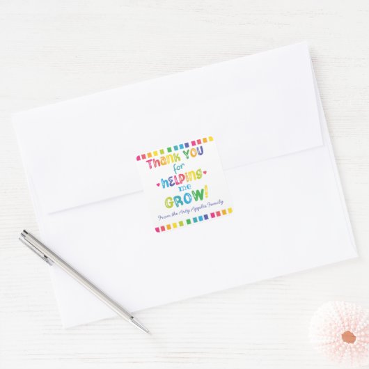 私たち感謝していの為にキー救済リング石のマングを成長させる スクエアシール (封筒)