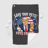 私たち救のペットはトランプのためにトランプのペットに投票 ゴルフタオル (インサイチュ)