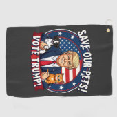 私たち救のペットはトランプのためにトランプのペットに投票 ゴルフタオル (横)