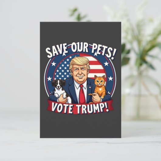 私たち救のペットはトランプのためにトランプのペットに投票 サンキューカード (スタンド正面)
