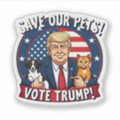 私たち救のペットはトランプのためにトランプのペットに投票 シール (正面)