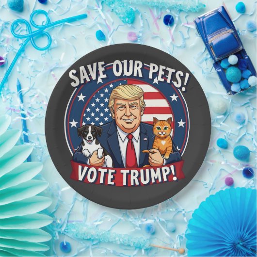私たち救のペットはトランプのためにトランプのペットに投票 ペーパープレート (パーティー)
