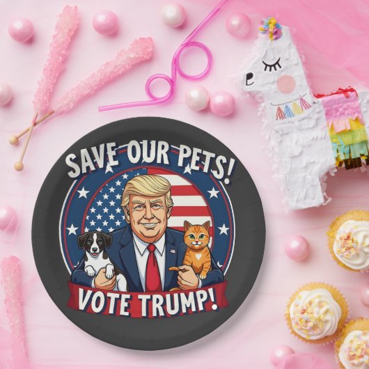 私たち救のペットはトランプのためにトランプのペットに投票 ペーパープレート (パーティー)
