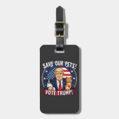 私たち救のペットはトランプのためにトランプのペットに投票 ラゲッジタグ (正面縦)
