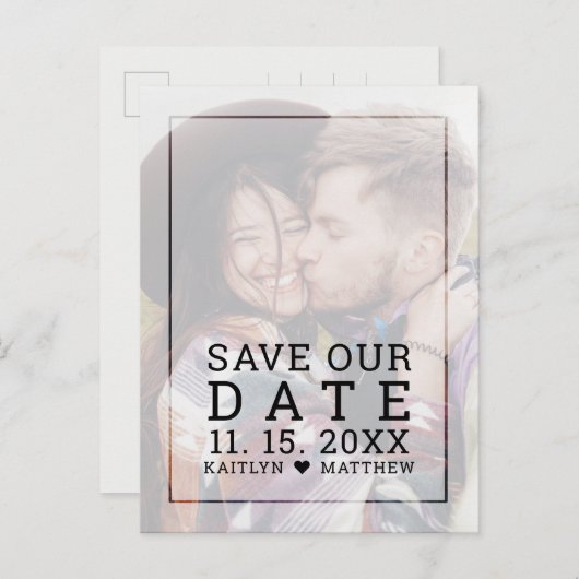 私たち救の日の色あせフォトミニマルタイポグラフィ 案内ポストカード (正面/裏面)