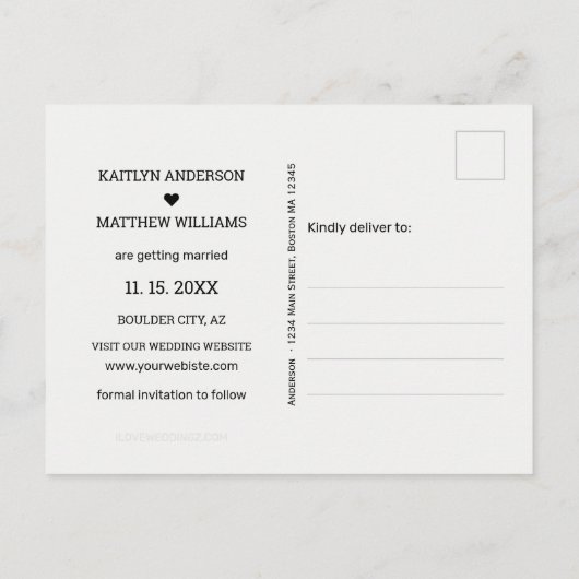 私たち救の日の色あせフォトミニマルタイポグラフィ 案内ポストカード (裏面)